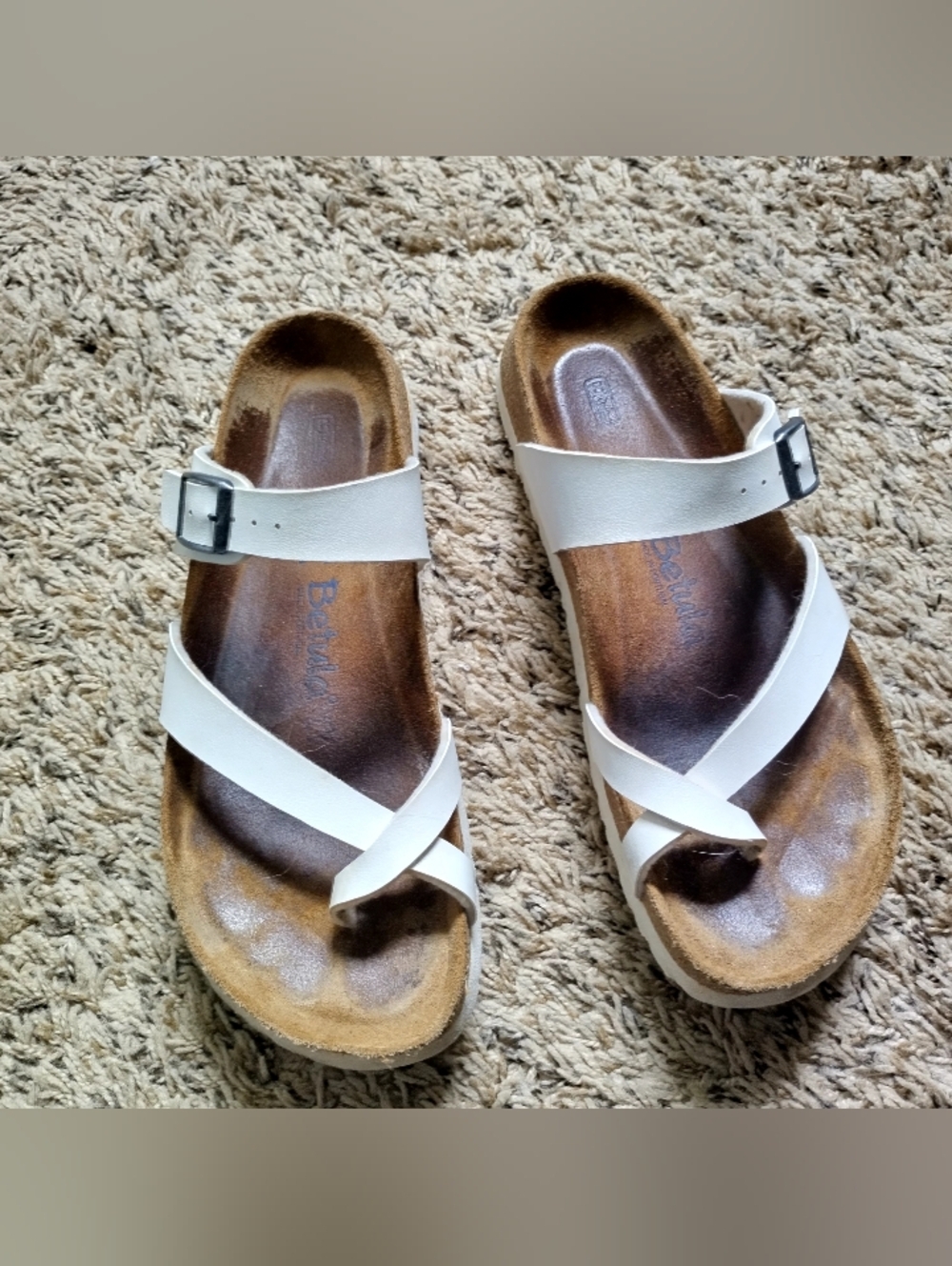 Birkenstock BETULA Mayari White Birko-Flor Thong Sandals Soft Footbed Sz 42/11